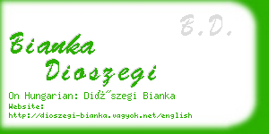 bianka dioszegi business card